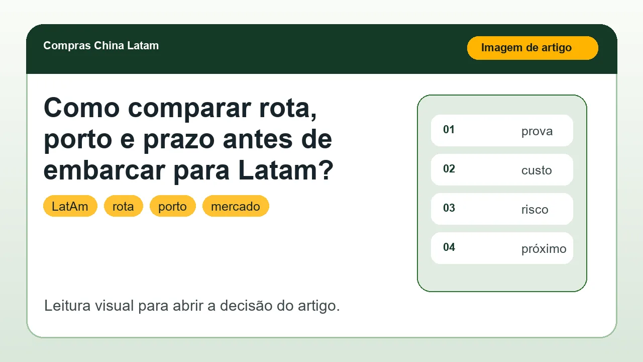 Imagem principal sobre Como comparar rota, porto e prazo antes de embarcar para Latam?